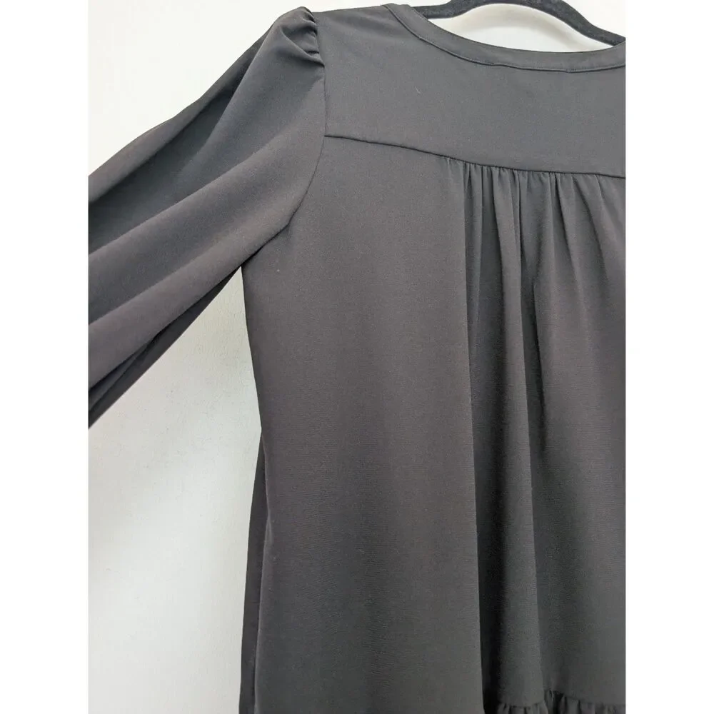 Tuckernuck Pomander Place Crepe Kenzo Mini Dress Long Sleeve Tiered Sz S - Picture 15 of 16